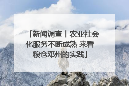 新闻调查丨农业社会化服务不断成熟 来看粮仓邓州的实践