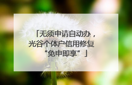 无须申请自动办，光谷个体户信用修复“免申即享”