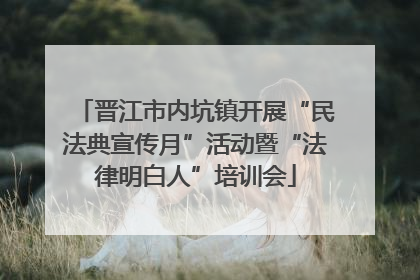 晋江市内坑镇开展“民法典宣传月”活动暨“法律明白人”培训会