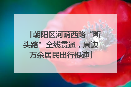 朝阳区河荫西路“断头路”全线贯通，周边万余居民出行提速