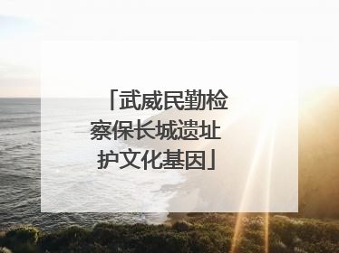 武威民勤检察保长城遗址护文化基因