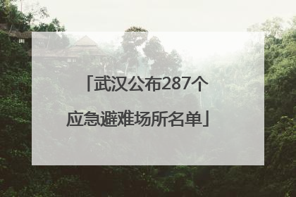 武汉公布287个应急避难场所名单