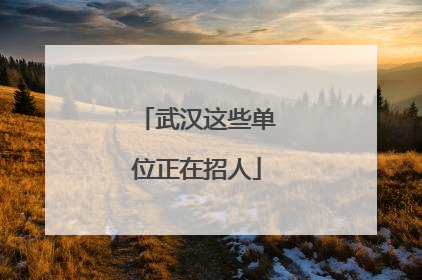 武汉这些单位正在招人