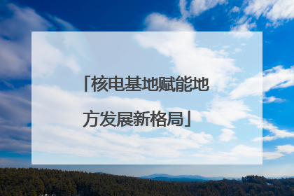 核电基地赋能地方发展新格局
