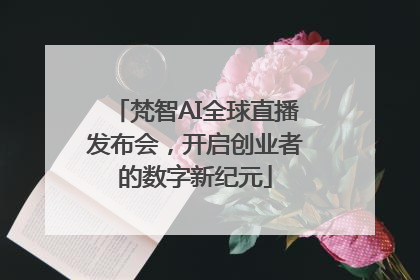 梵智AI全球直播发布会，开启创业者的数字新纪元