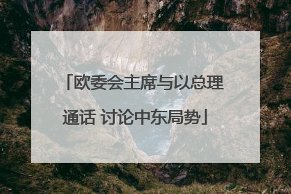 欧委会主席与以总理通话 讨论中东局势