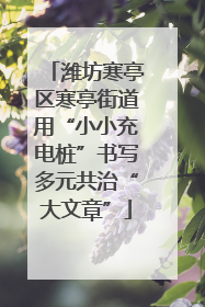 潍坊寒亭区寒亭街道用“小小充电桩”书写多元共治“大文章”