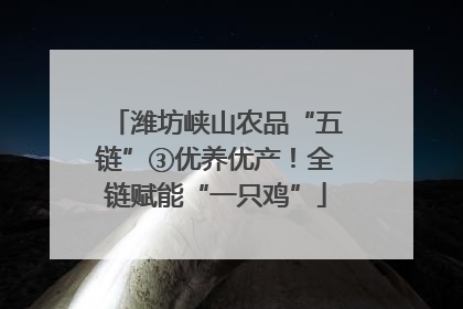 潍坊峡山农品“五链”③优养优产！全链赋能“一只鸡”