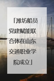 潍坊船员党建赋能联合体在山东交通职业学院成立