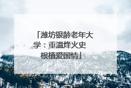 潍坊银龄老年大学：重温烽火史 根植爱国情