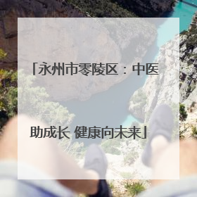 永州市零陵区：中医助成长 健康向未来