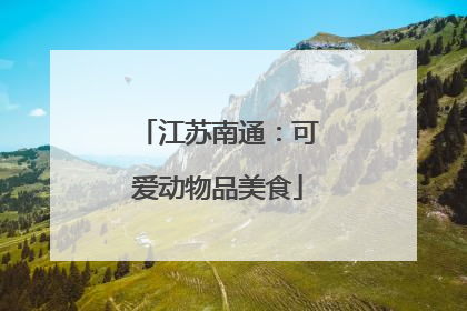 江苏南通：可爱动物品美食