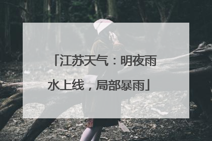 江苏天气：明夜雨水上线，局部暴雨