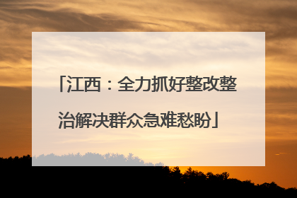 江西：全力抓好整改整治解决群众急难愁盼