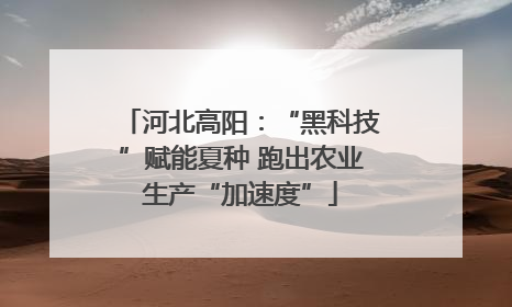 河北高阳：“黑科技”赋能夏种 跑出农业生产“加速度”