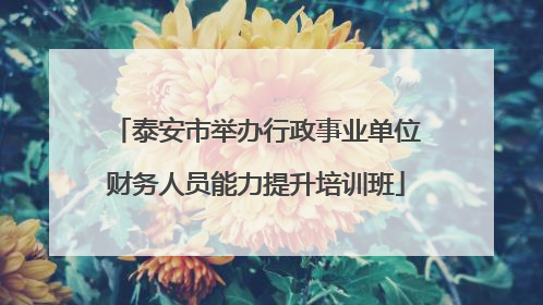 泰安市举办行政事业单位财务人员能力提升培训班