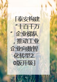 泰安构建“十百千万”企业梯队，推动工业企业向数智化转型2.0版升级