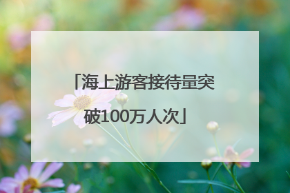 海上游客接待量突破100万人次