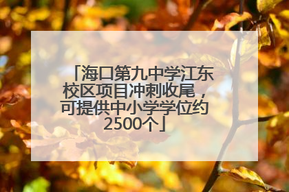 海口第九中学江东校区项目冲刺收尾，可提供中小学学位约2500个