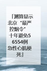 测算显示北京“最严控烟令” 十年避免56554例急性心肌梗死