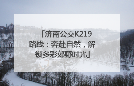 济南公交K219路线：奔赴自然，解锁多彩郊野时光