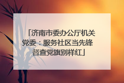 济南市委办公厅机关党委：服务社区当先锋 督查党旗别样红