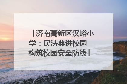 济南高新区汉峪小学：民法典进校园 构筑校园安全防线