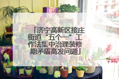 济宁高新区接庄街道“五个一”工作法集中治理装修期矛盾高发问题
