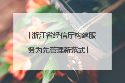 浙江省经信厅构建服务为先管理新范式