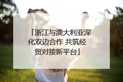 浙江与澳大利亚深化双边合作 共筑经贸对接新平台