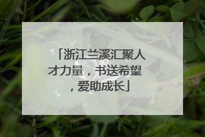 浙江兰溪汇聚人才力量，书送希望，爱助成长