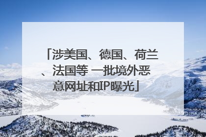 涉美国、德国、荷兰、法国等 一批境外恶意网址和IP曝光
