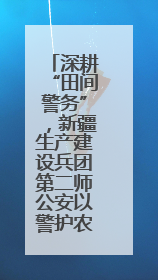 深耕“田间警务”，新疆生产建设兵团第二师公安以警护农绘就乡村振兴平安画卷