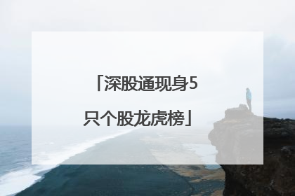 深股通现身5只个股龙虎榜