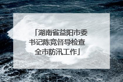 湖南省益阳市委书记陈竞督导检查全市防汛工作