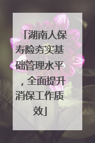 湖南人保寿险夯实基础管理水平，全面提升消保工作质效