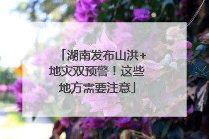 湖南发布山洪+地灾双预警！这些地方需要注意