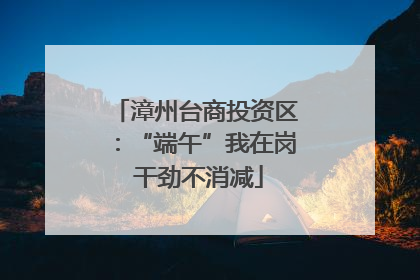 漳州台商投资区：“端午”我在岗 干劲不消减