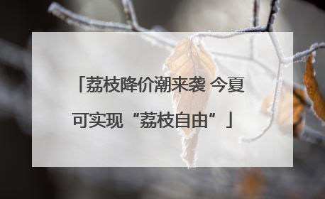 荔枝降价潮来袭 今夏可实现“荔枝自由”