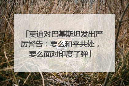 莫迪对巴基斯坦发出严厉警告：要么和平共处，要么面对印度子弹