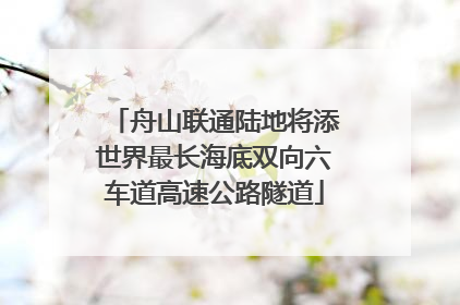舟山联通陆地将添世界最长海底双向六车道高速公路隧道