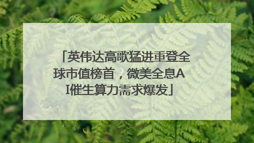 英伟达高歌猛进重登全球市值榜首，微美全息AI催生算力需求爆发