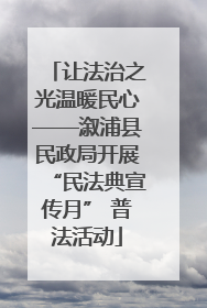 让法治之光温暖民心——溆浦县民政局开展“民法典宣传月” 普法活动