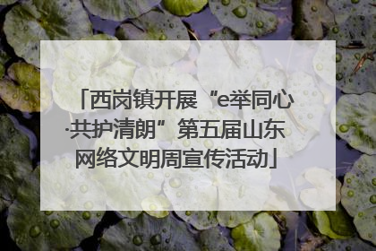 西岗镇开展“e举同心·共护清朗”第五届山东网络文明周宣传活动