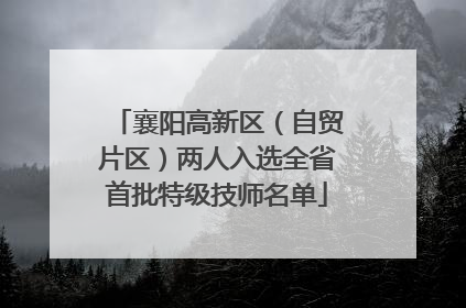 襄阳高新区（自贸片区）两人入选全省首批特级技师名单