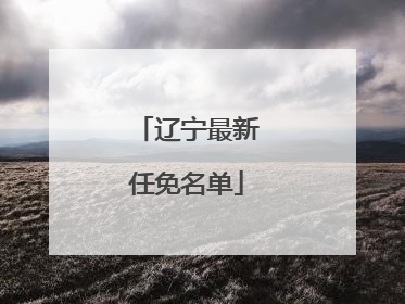 辽宁最新任免名单