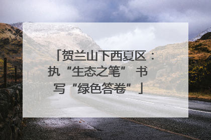 贺兰山下西夏区：执“生态之笔” 书写“绿色答卷”