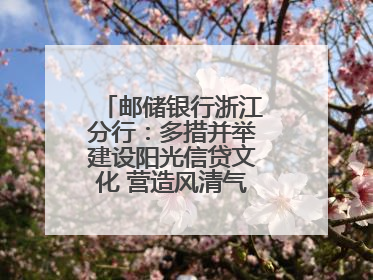邮储银行浙江分行：多措并举建设阳光信贷文化 营造风清气正的金融生态