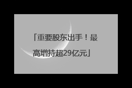 重要股东出手！最高增持超29亿元