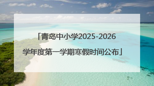 青岛中小学2025-2026学年度第一学期寒假时间公布